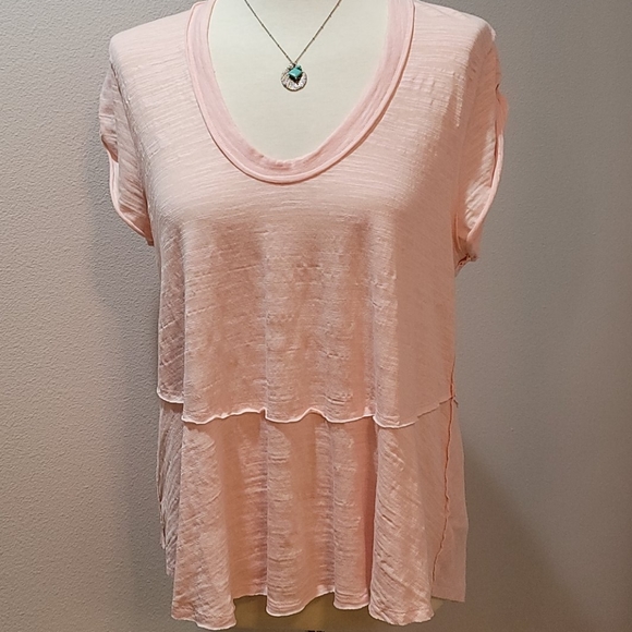 We The Free Tops - WE THE FREE MEDIUM OVERSIZE PINK BLOUSE NWT WOMENS FREE PEOPLE SHORT SLEEVE TOP